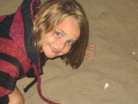 IMG_1873 Claire wasn't that interested in the fireworks, she liked drawing pictures in the sand